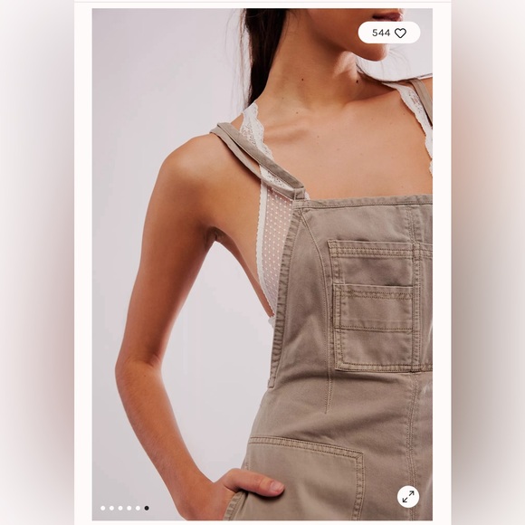 Free People Tough Love Shortalls Laurel Oak - Picture 2 of 8
